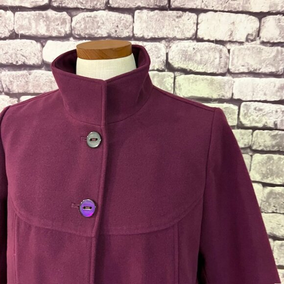 Chico's Purple 2 Button Jacket W/ Animal Pring Lining Size M - Picture 2 of 8